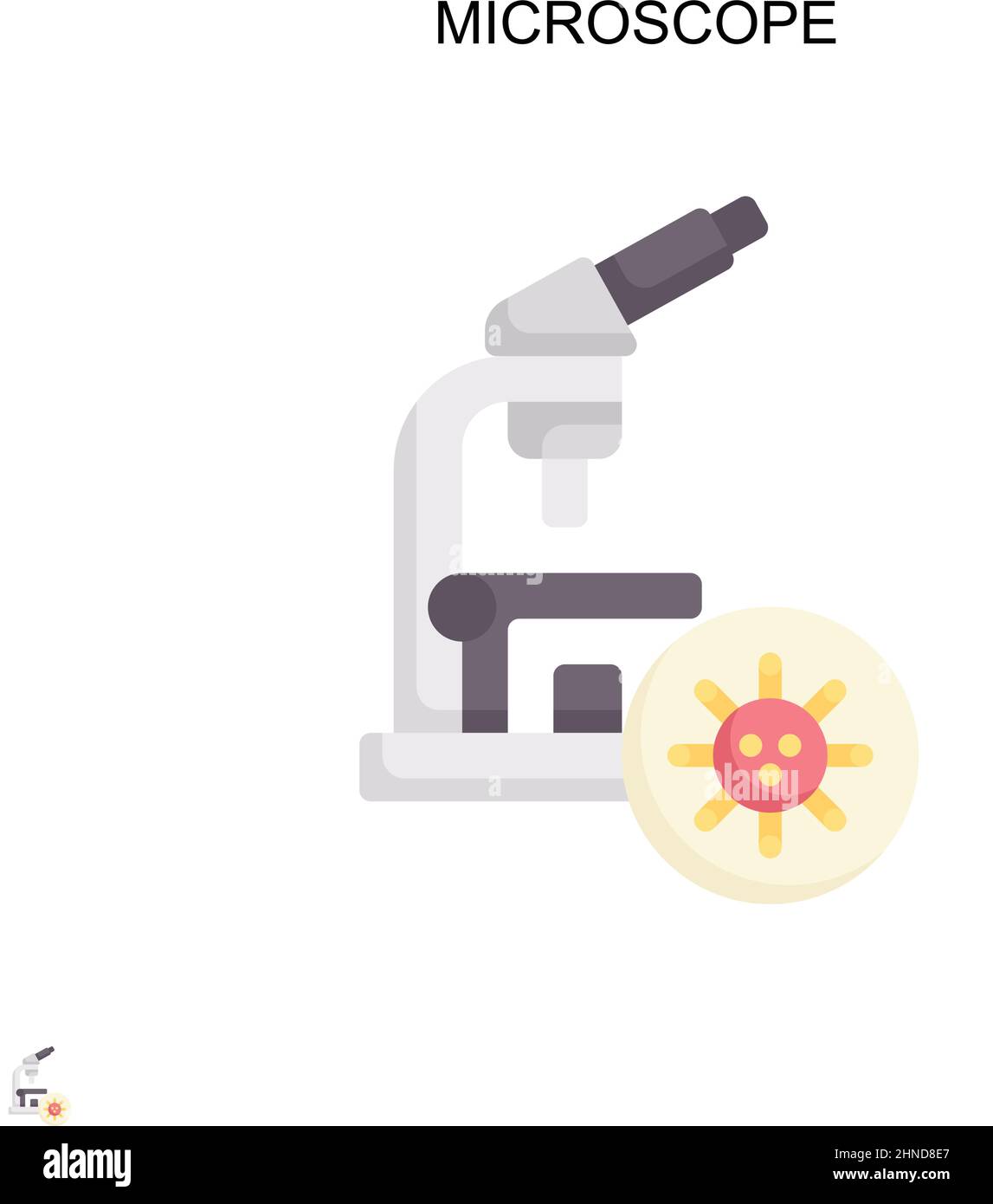 Icône de vecteur simple du microscope.Modèle de conception de symbole d'illustration pour élément d'interface utilisateur Web mobile. Illustration de Vecteur