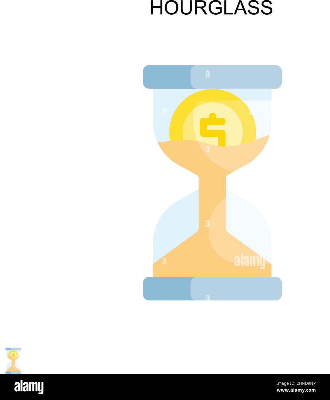 Icône de vecteur simple HourGlass.Modèle de conception de symbole d'illustration pour élément d'interface utilisateur Web mobile. Illustration de Vecteur