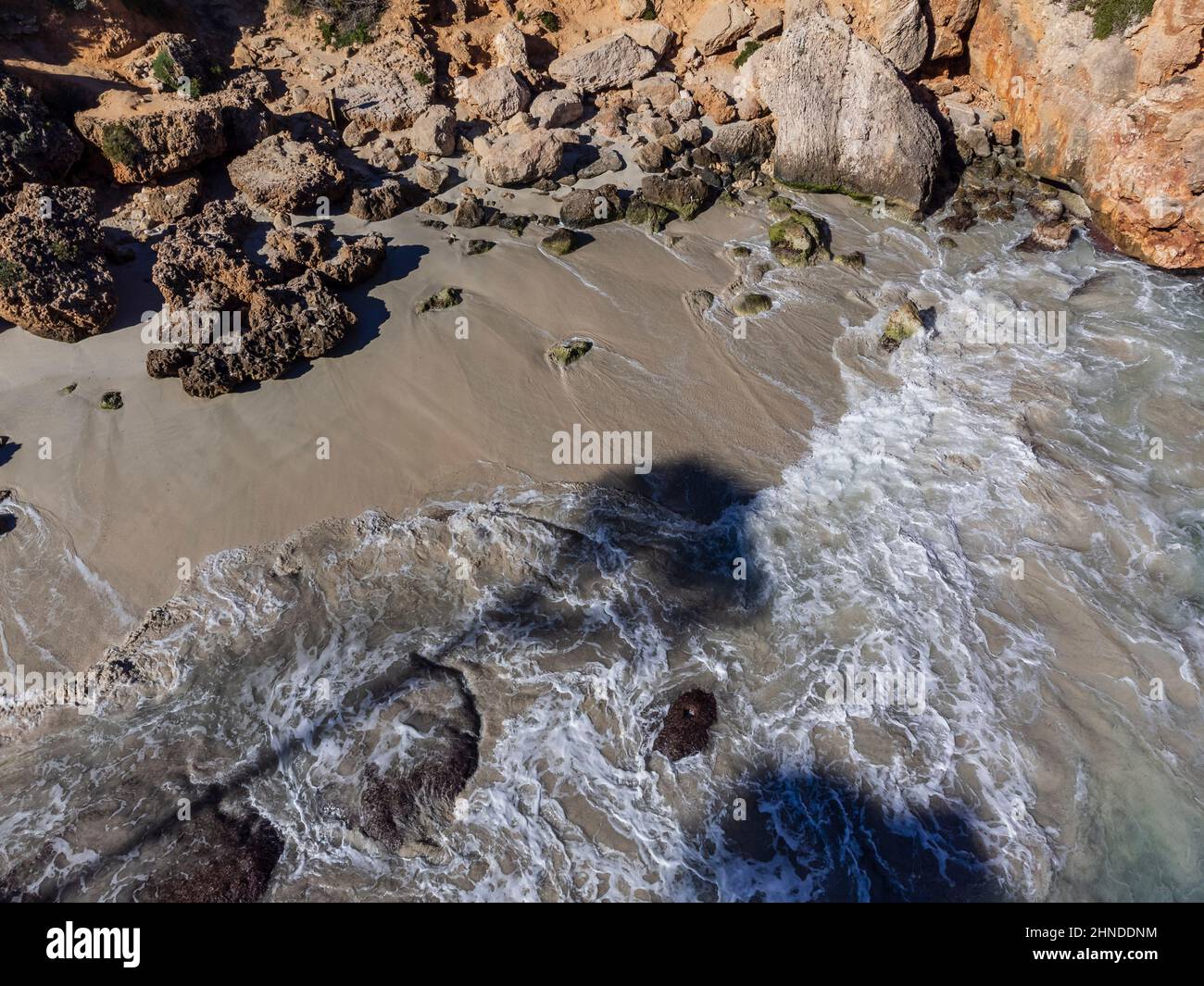 Caló d es Moro, Santanyi, Majorque, Iles Baléares, Espagne Banque D'Images