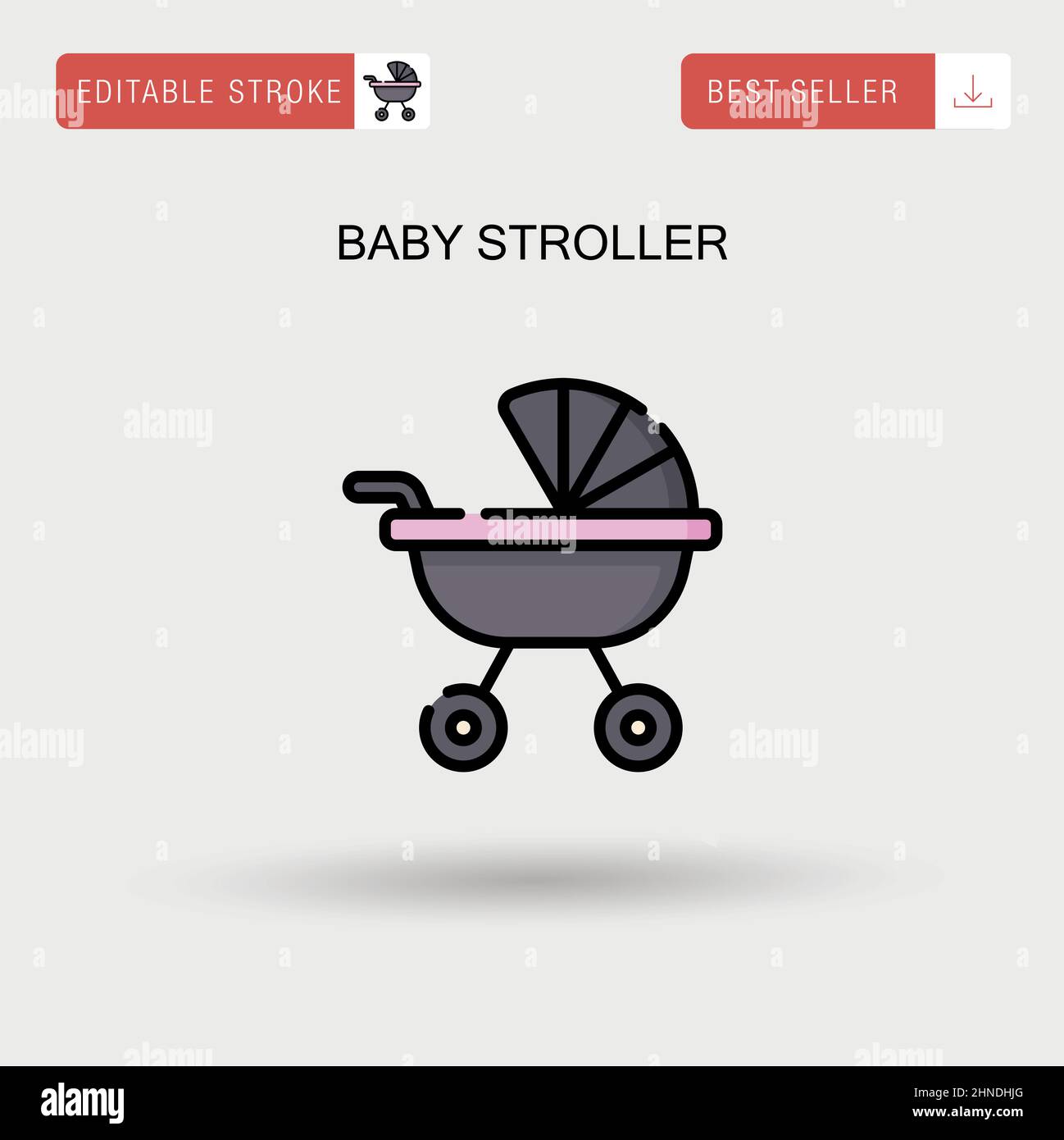Poussette de bébé icône vecteur simple. Illustration de Vecteur