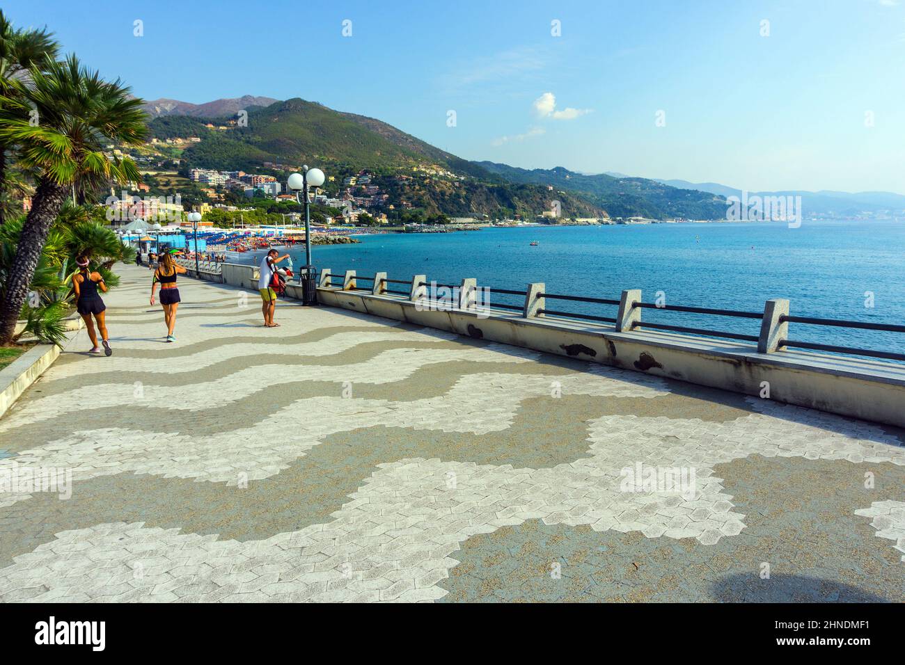 Italie, Ligurie, Arenzano, la promenade Banque D'Images