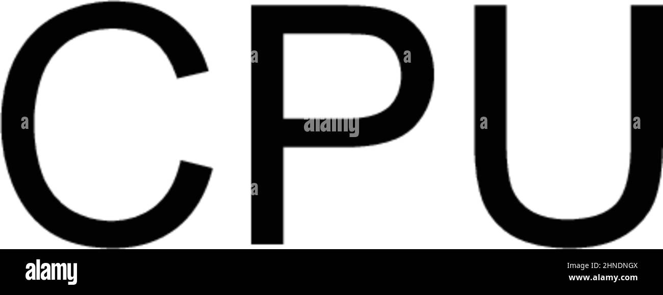 Icône de vecteur simple CPU.Modèle de conception de symbole d'illustration pour élément d'interface utilisateur Web mobile. Illustration de Vecteur