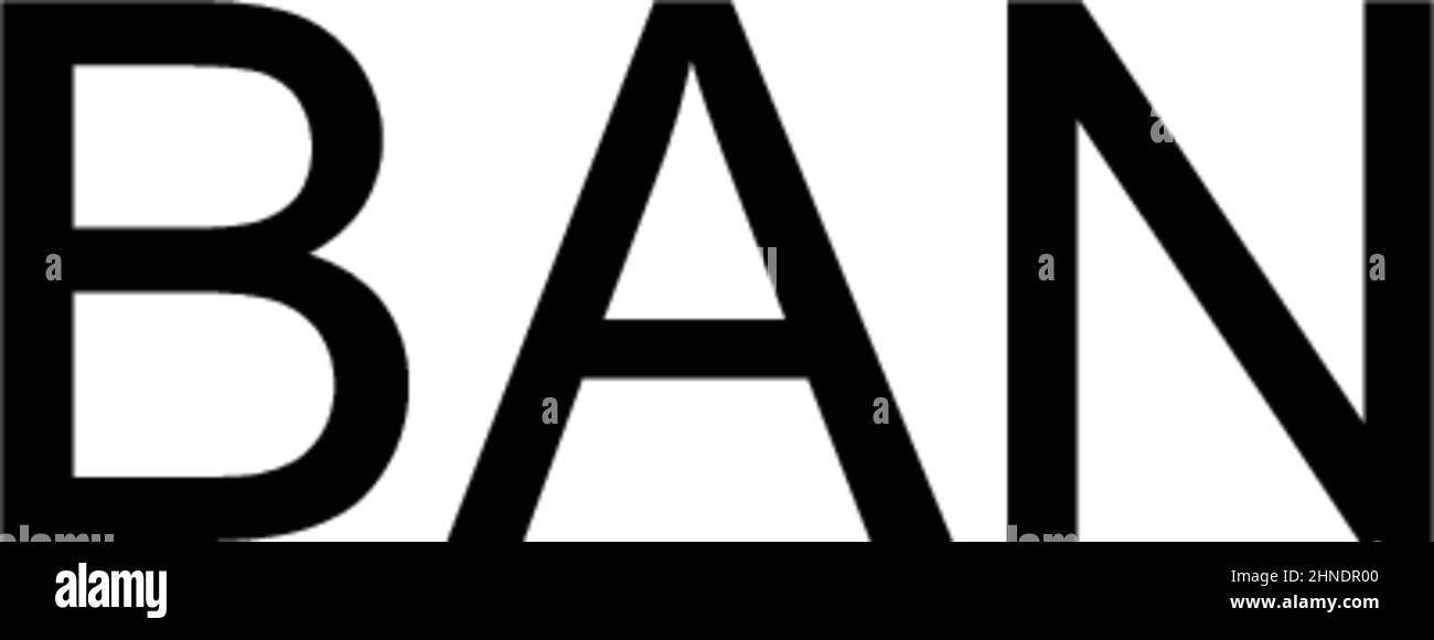 Icône de vecteur simple Ban.Modèle de conception de symbole d'illustration pour élément d'interface utilisateur Web mobile. Illustration de Vecteur