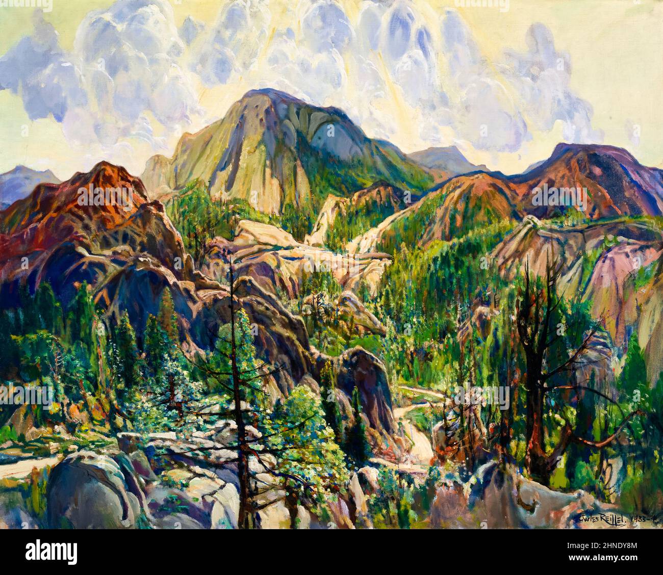 Charles Reiffel, route dans les Cuyamacas, peinture de paysage, huile sur toile, 1933-1934 New Deal Art Banque D'Images