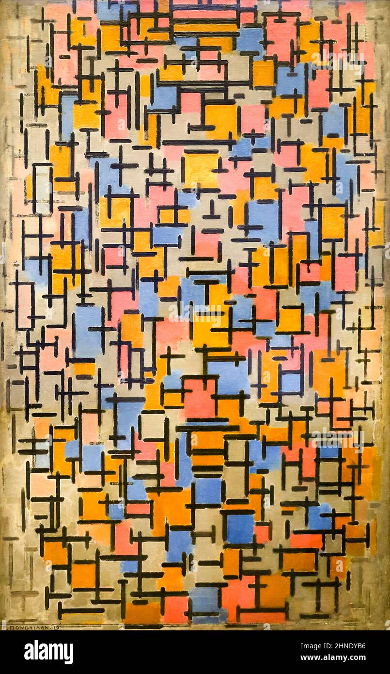 Piet Mondrian (Piet Mondriaan), composition, 1916, peinture abstraite, huile sur toile et bois, 1916 Banque D'Images