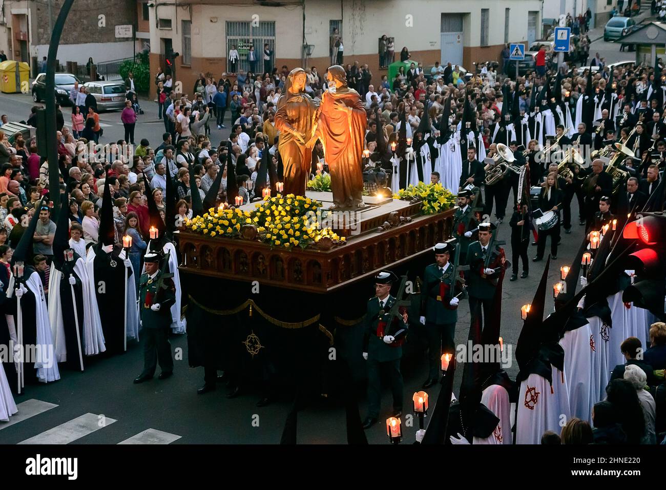 L'adieu dans la semaine de Pâques procession de la Fraternité de Jésus dans son troisième automne le lundi Saint à Zamora, Espagne. Banque D'Images