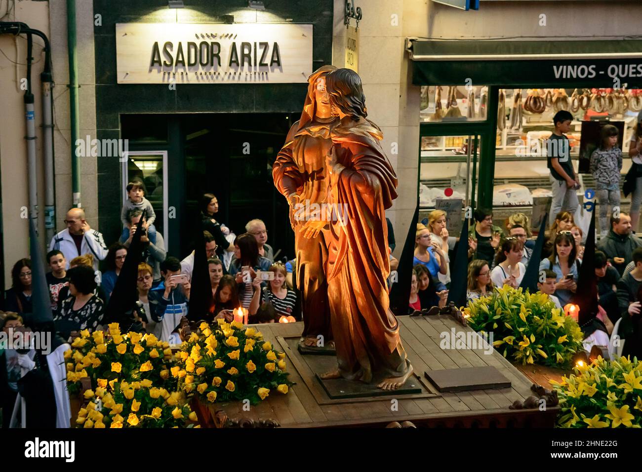 L'adieu dans la semaine de Pâques procession de la Fraternité de Jésus dans son troisième automne le lundi Saint à Zamora, Espagne. Banque D'Images