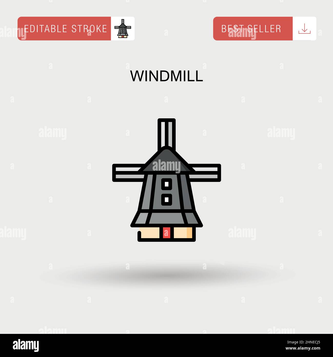 Icône de vecteur simple Windmill. Illustration de Vecteur