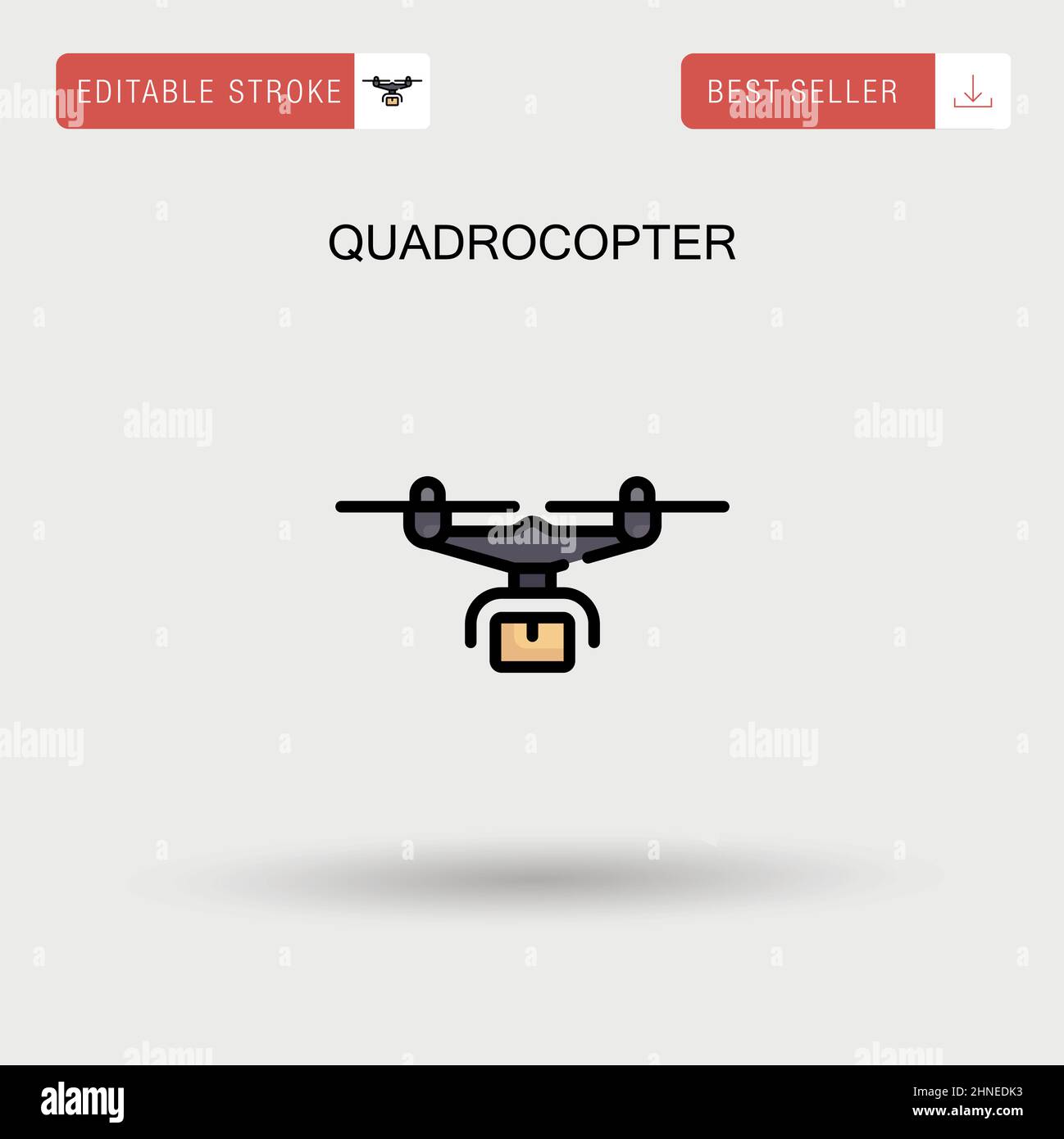 Icône de vecteur simple Quadrocopter. Illustration de Vecteur