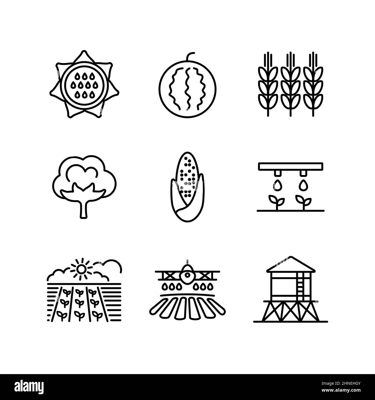 L'icône de champ agricole. Signe de l'agriculture. Symbole graphique pour votre site web design, logo, app, l'assurance-chômage. Illustration vectorielle, EPS10 Illustration de Vecteur