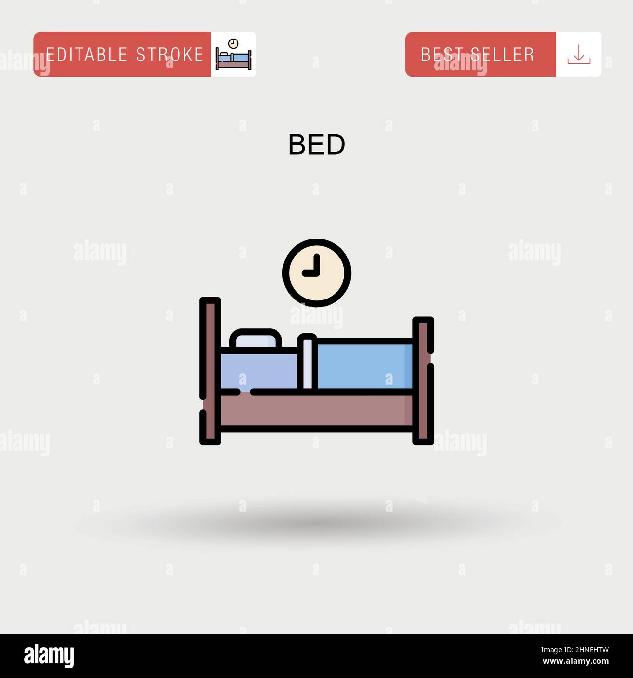 Icône de vecteur simple de lit. Illustration de Vecteur