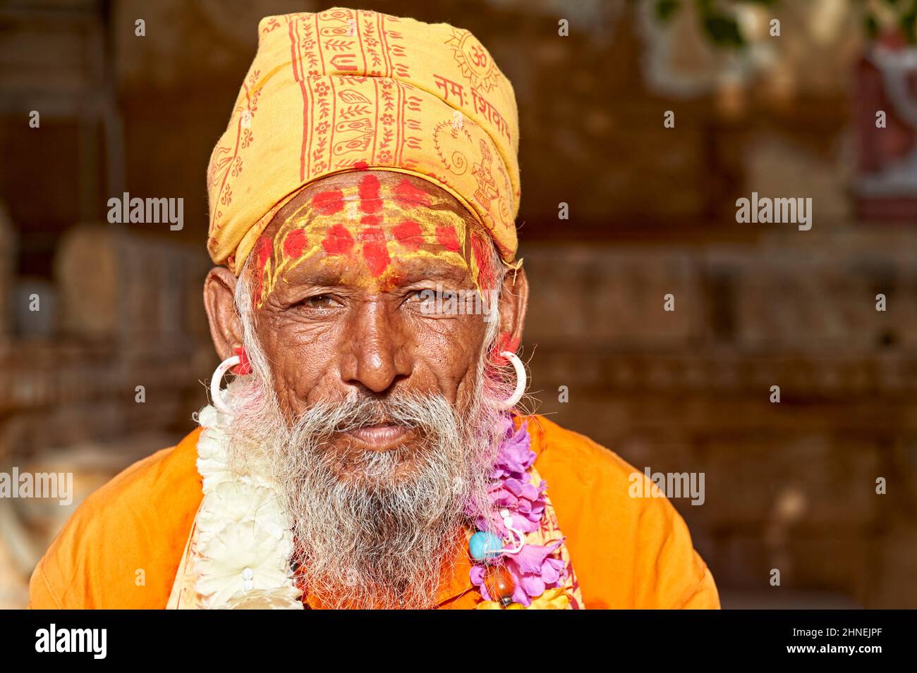 Inde Rajasthan jaisalmer. Sadhu (homme Saint) Banque D'Images