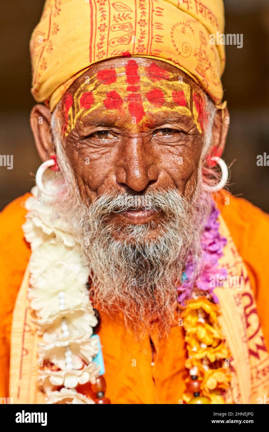 Inde Rajasthan jaisalmer. Sadhu (homme Saint) Banque D'Images