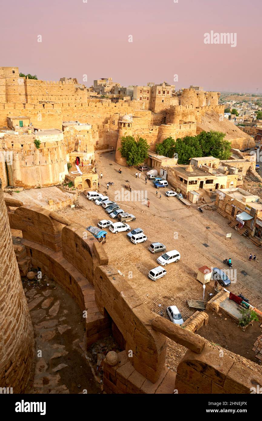 Inde Rajasthan jaisalmer. Les murs au coucher du soleil Banque D'Images