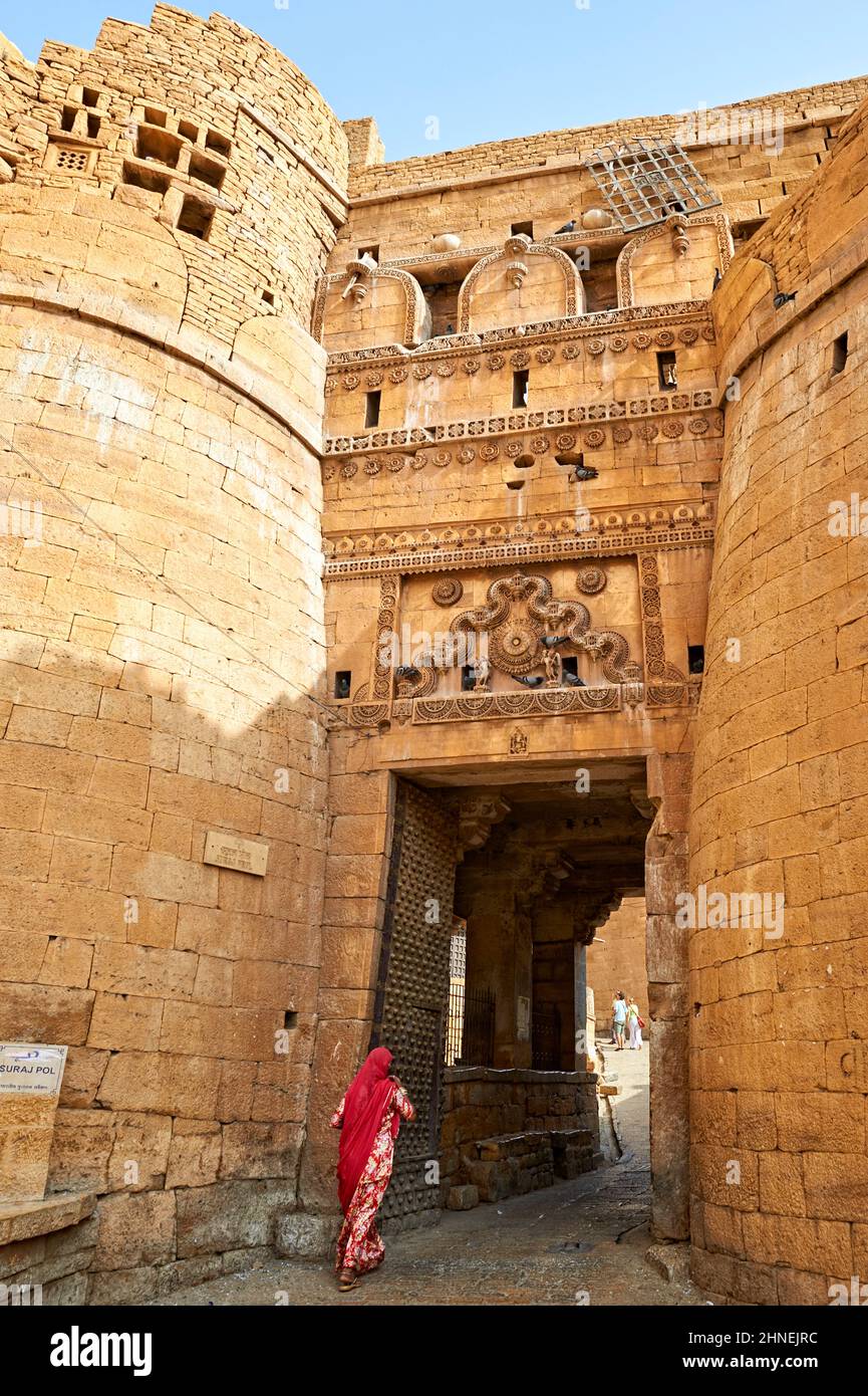 Inde Rajasthan jaisalmer. Sri baba Ramdevji Mandir Banque D'Images