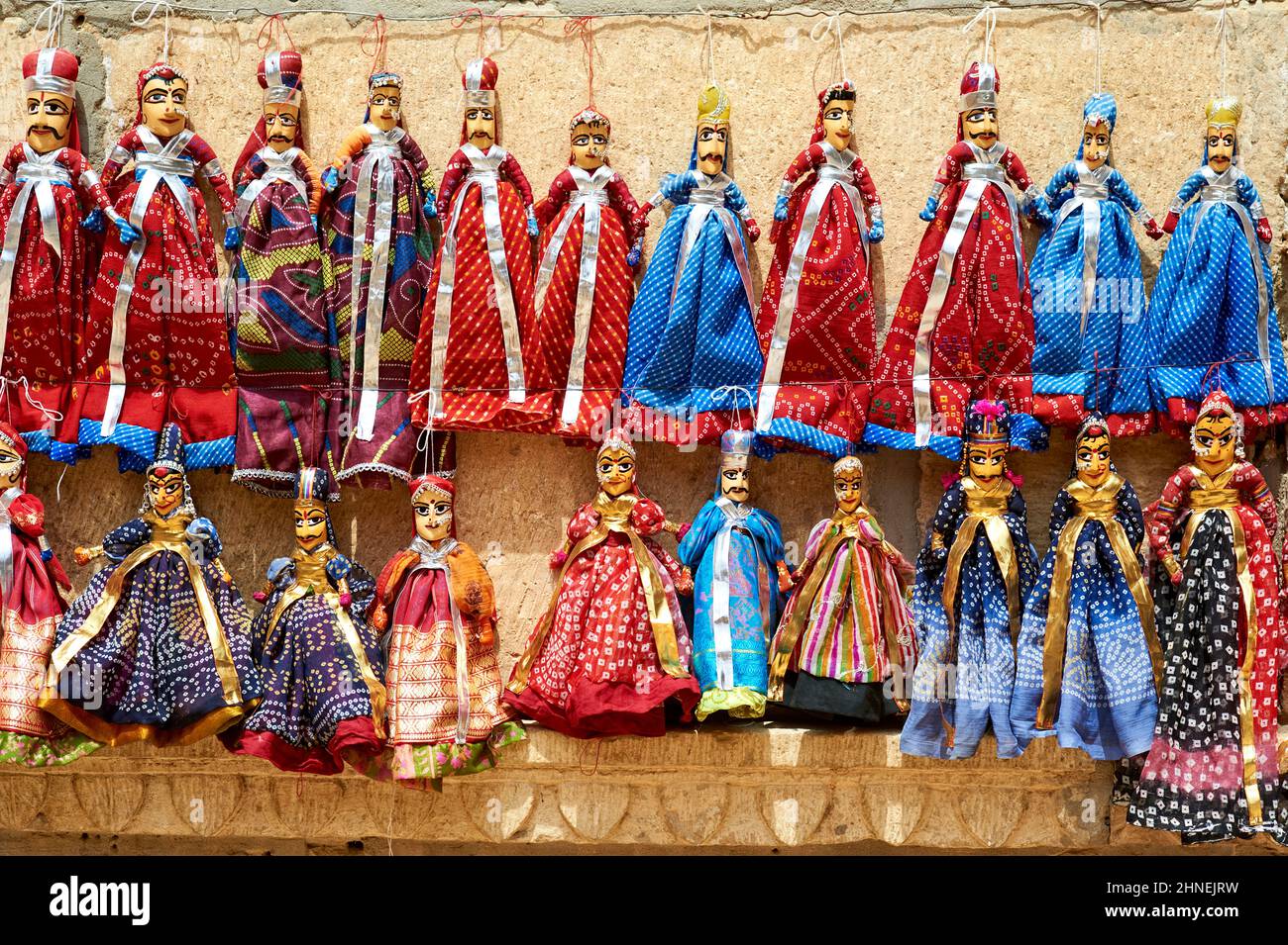 Inde Rajasthan jaisalmer. Poupées traditionnelles Banque D'Images