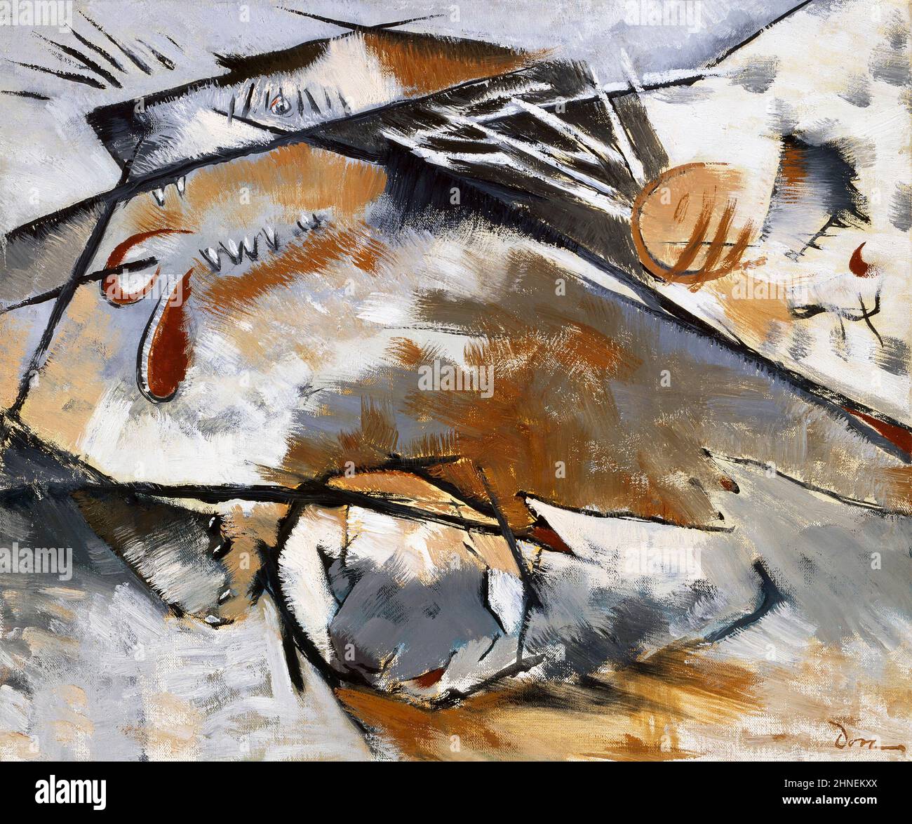 Arthur Dove. Chiens se traquant par l'artiste américain Arthur Garfield Dove (1880-1946), huile sur toile, 1929 Banque D'Images