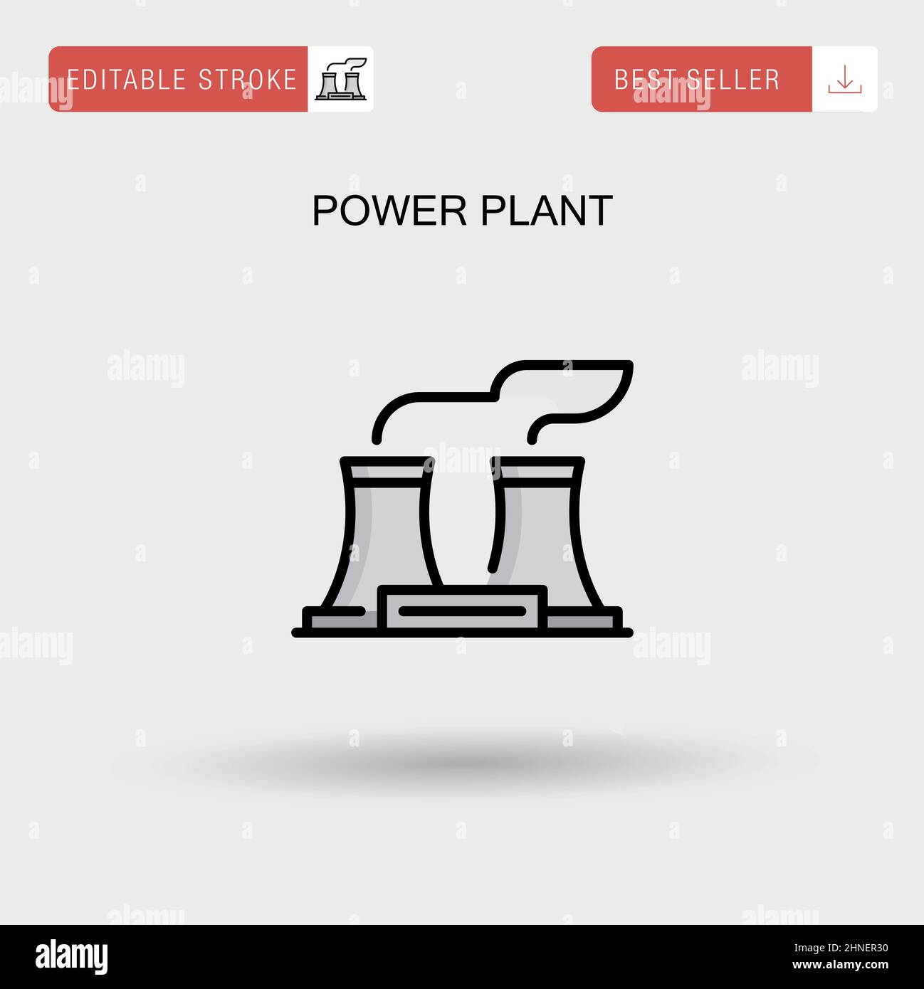 Icône vecteur simple de centrale électrique. Illustration de Vecteur