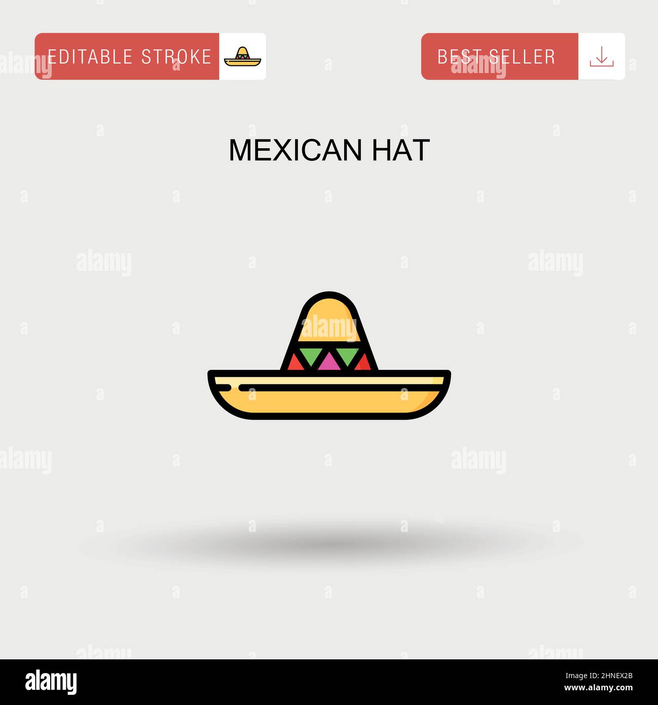 Icône de vecteur simple chapeau mexicain. Illustration de Vecteur