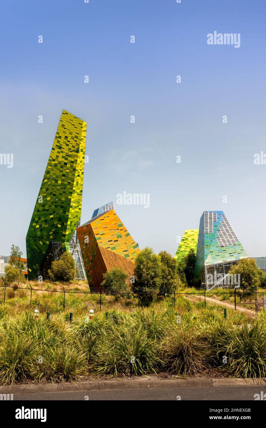 Melbourne, Victoria, Australie - installation d'œuvres d'art colorées Habitat-Filter par Drysdale, Myers & Dow Banque D'Images