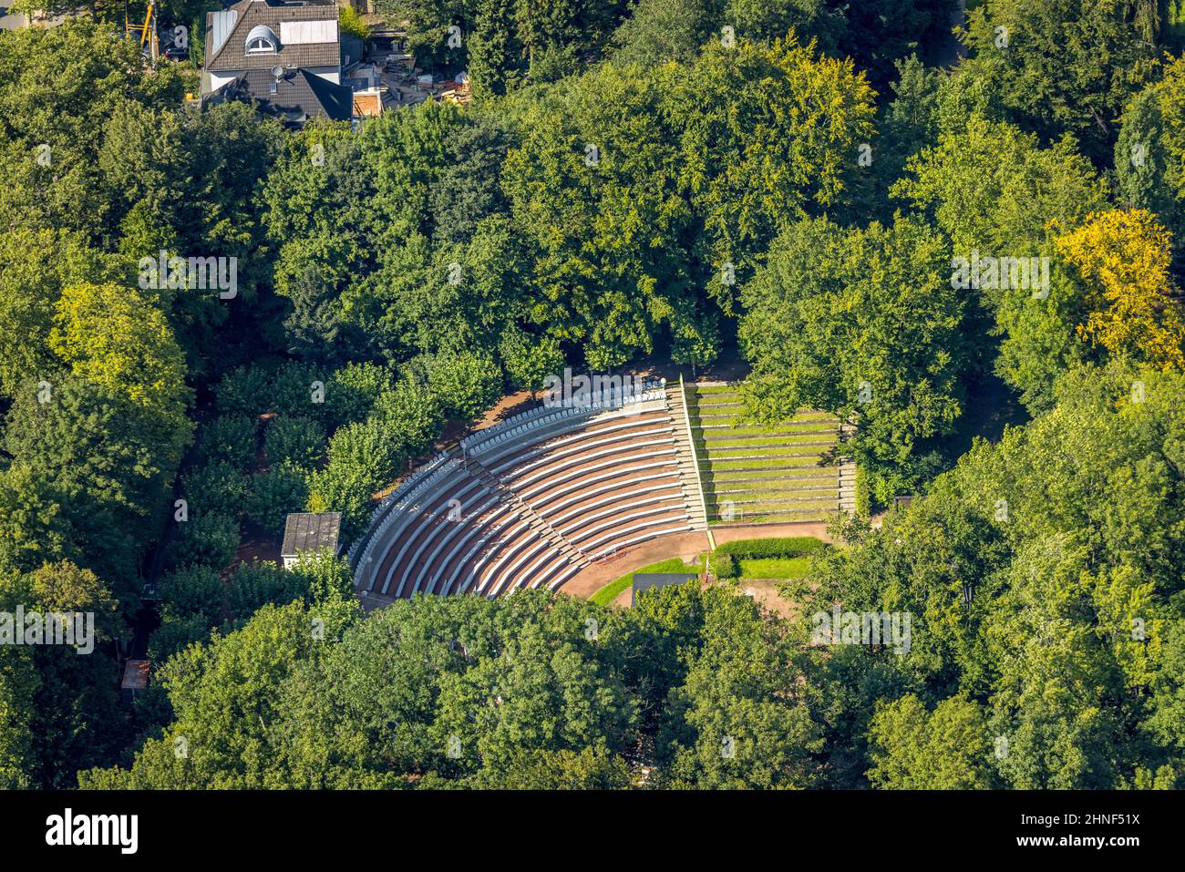 Vue aérienne, scène en plein air Wattenscheid dans le jardin de la ville à Wattenscheid, Bochum, région de la Ruhr, Rhénanie-du-Nord-Westphalie, Allemagne, Stage, DE, Europe, op Banque D'Images