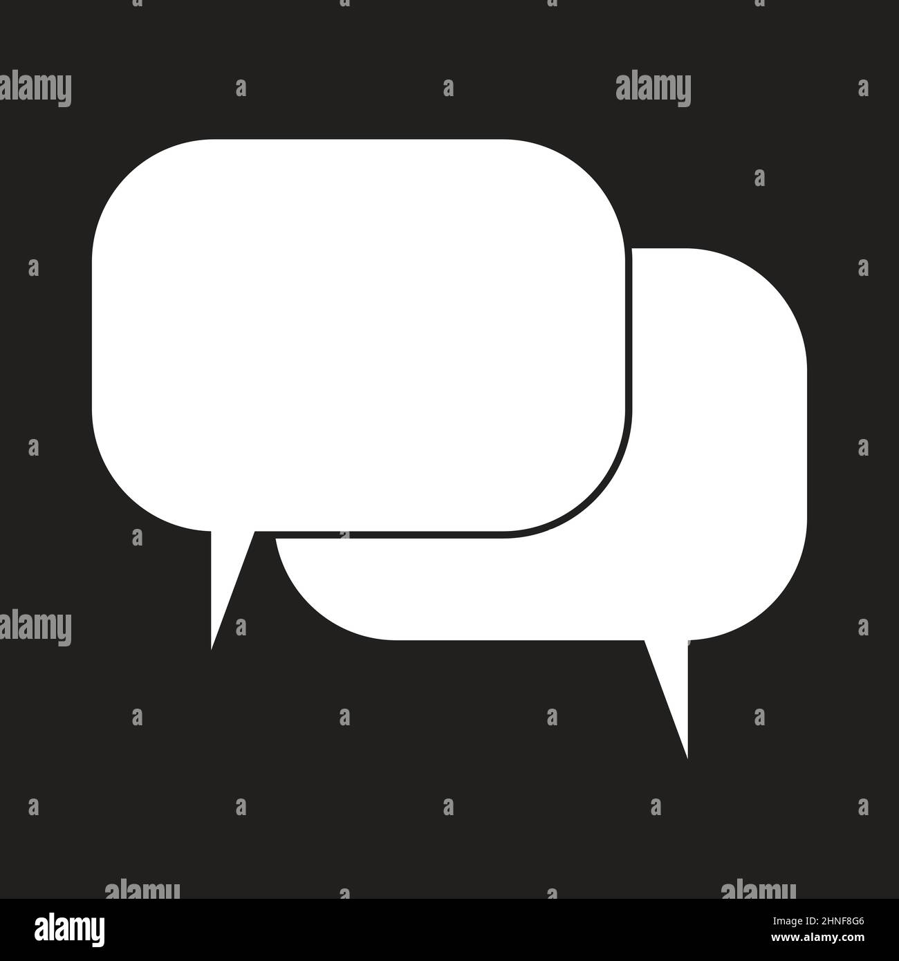 Chevauchement des bulles d'expression icône grise et blanche Illustration de Vecteur