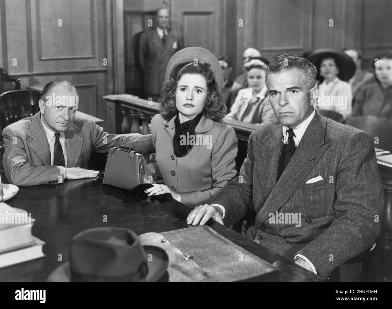Ernest Truex, Joyce Reynolds, Douglas Kennedy, sur le tournage du film, toujours ensemble, Warner Bros., 1947 Banque D'Images