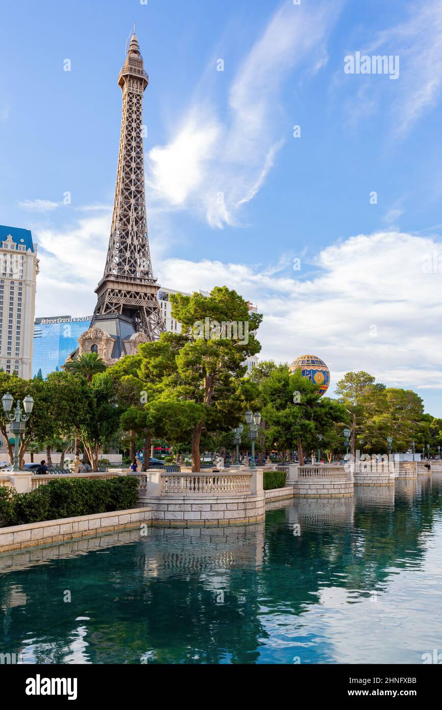Las Vegas, 6 2015 AOÛT - vue sur la Tour Eiffel depuis le Bellagio Hotel and Casino Banque D'Images