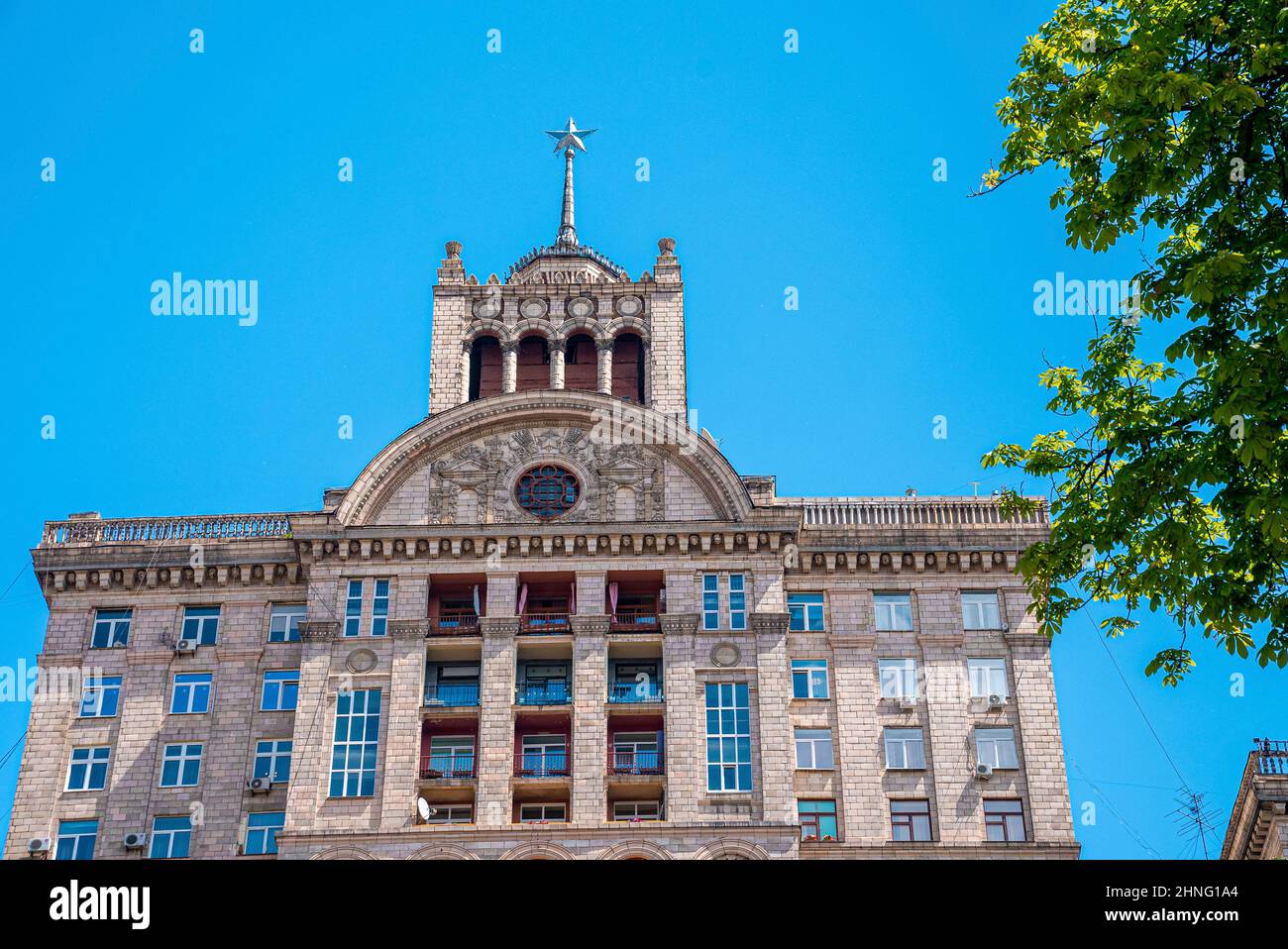 Bâtiment d'architecture de style stalinien à Khreshchatyk Street Banque D'Images