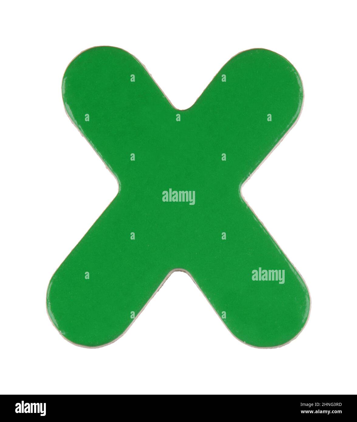 lettre minuscule x magnétique sur blanc avec chemin de découpe Banque D'Images