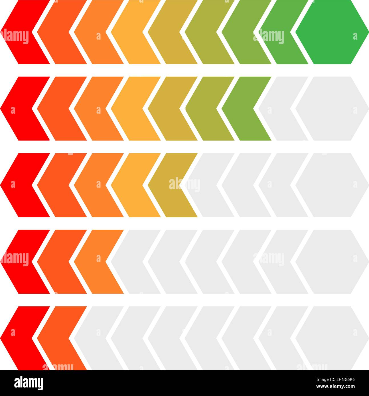 Barre de progression. Étapes, phases, indicateur de niveau. Mètre à ...