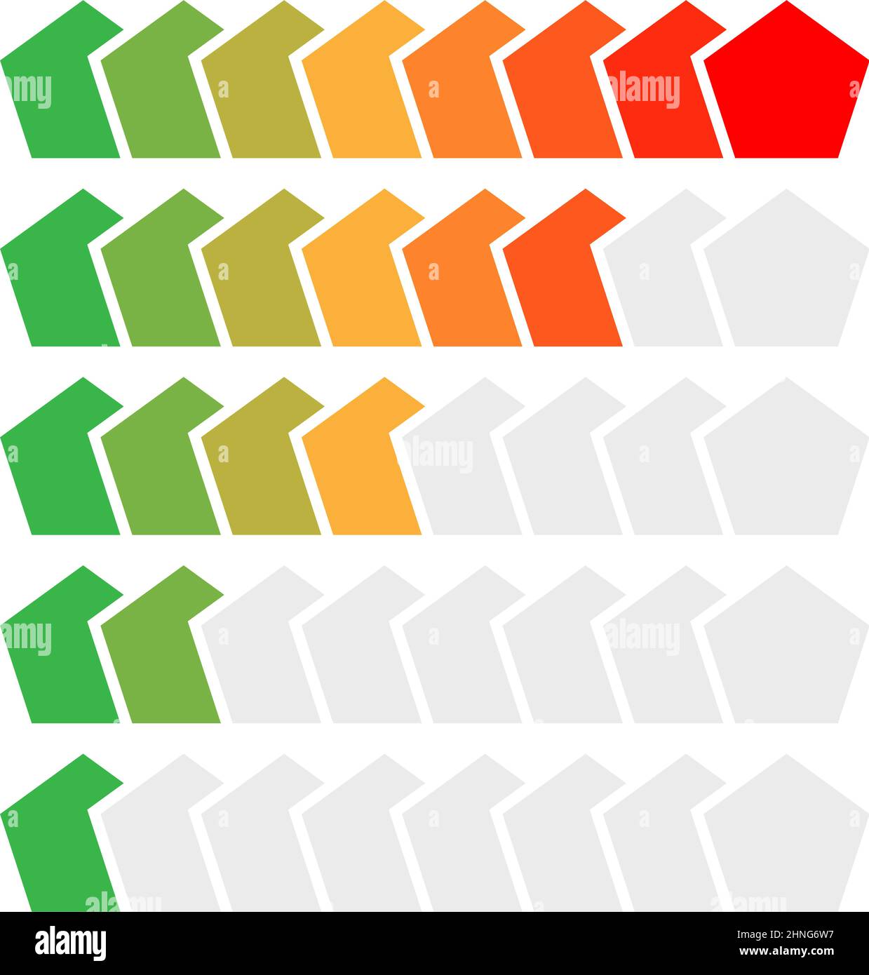 Barre de progression. Étapes, phases, indicateur de niveau. Mètre à ...