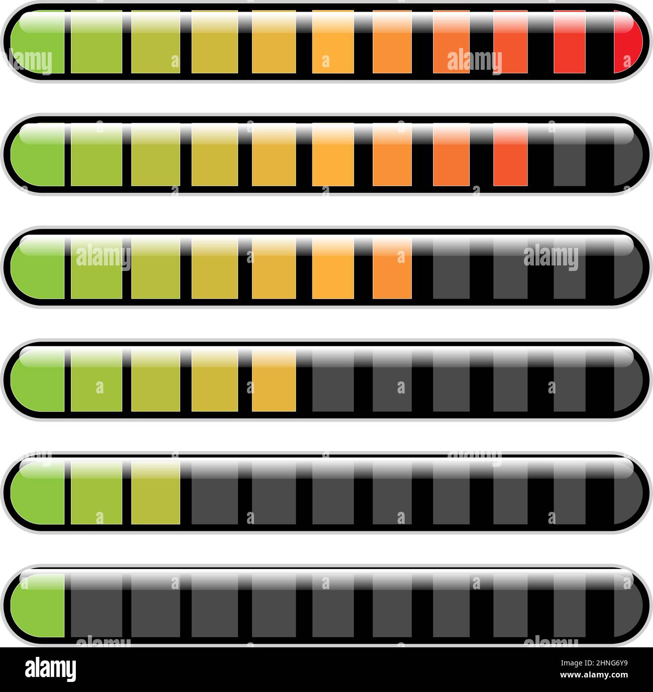 Barre de progression. Étapes, phases, indicateur de niveau. Mètre à ...
