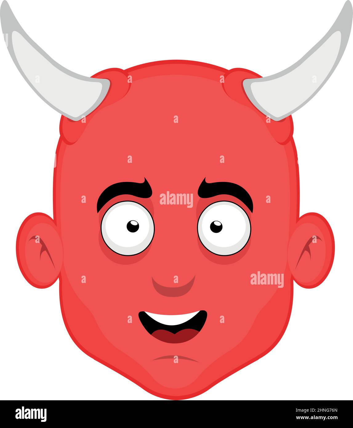 Illustration vectorielle du visage d'un diable de bande dessinée avec une expression heureuse Illustration de Vecteur