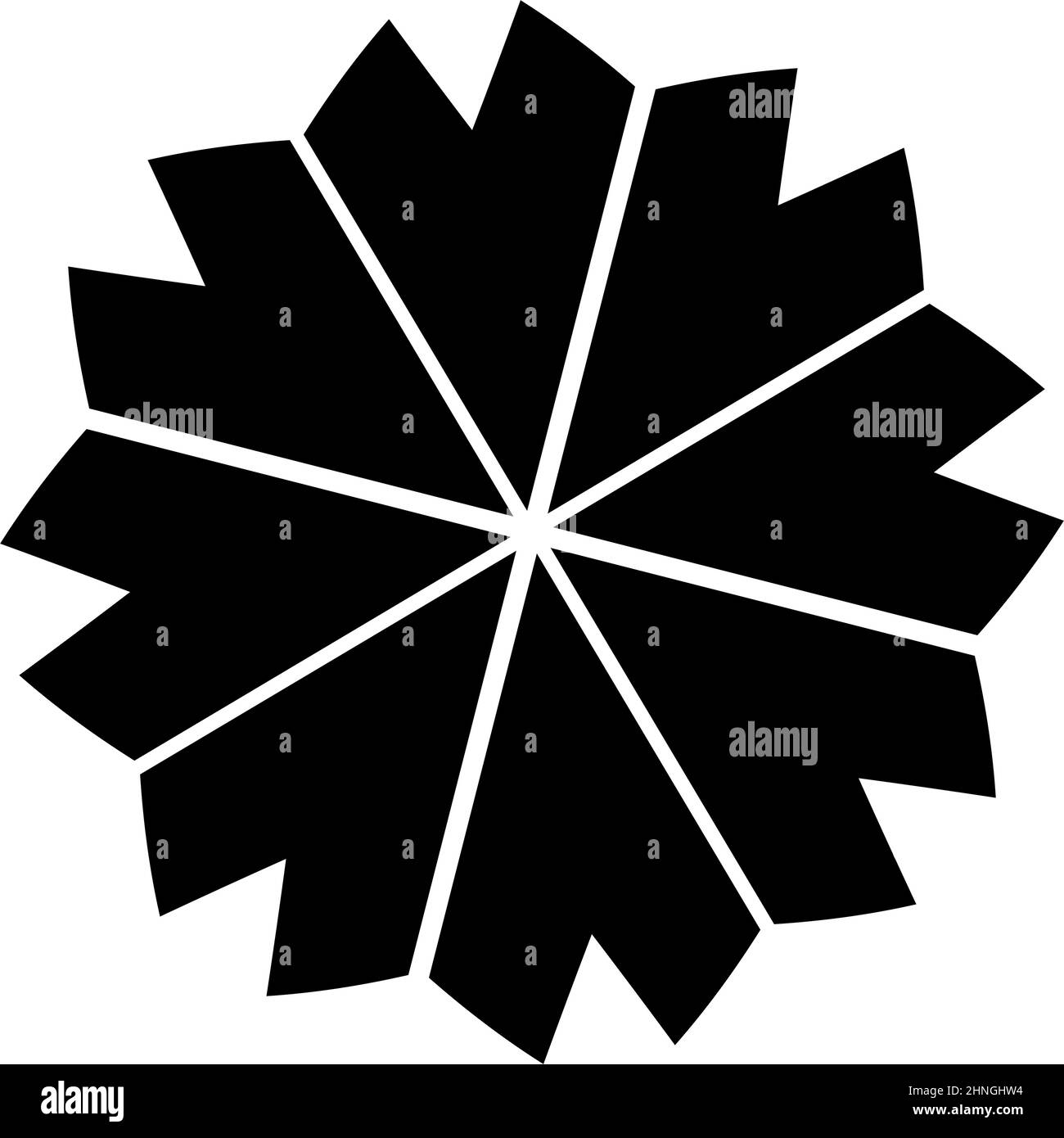 Répétition artistique circulaire et radiale. Mandala géométrique noir, icône de motif, silhouette - illustration vectorielle de stock, graphiques clip-art Illustration de Vecteur