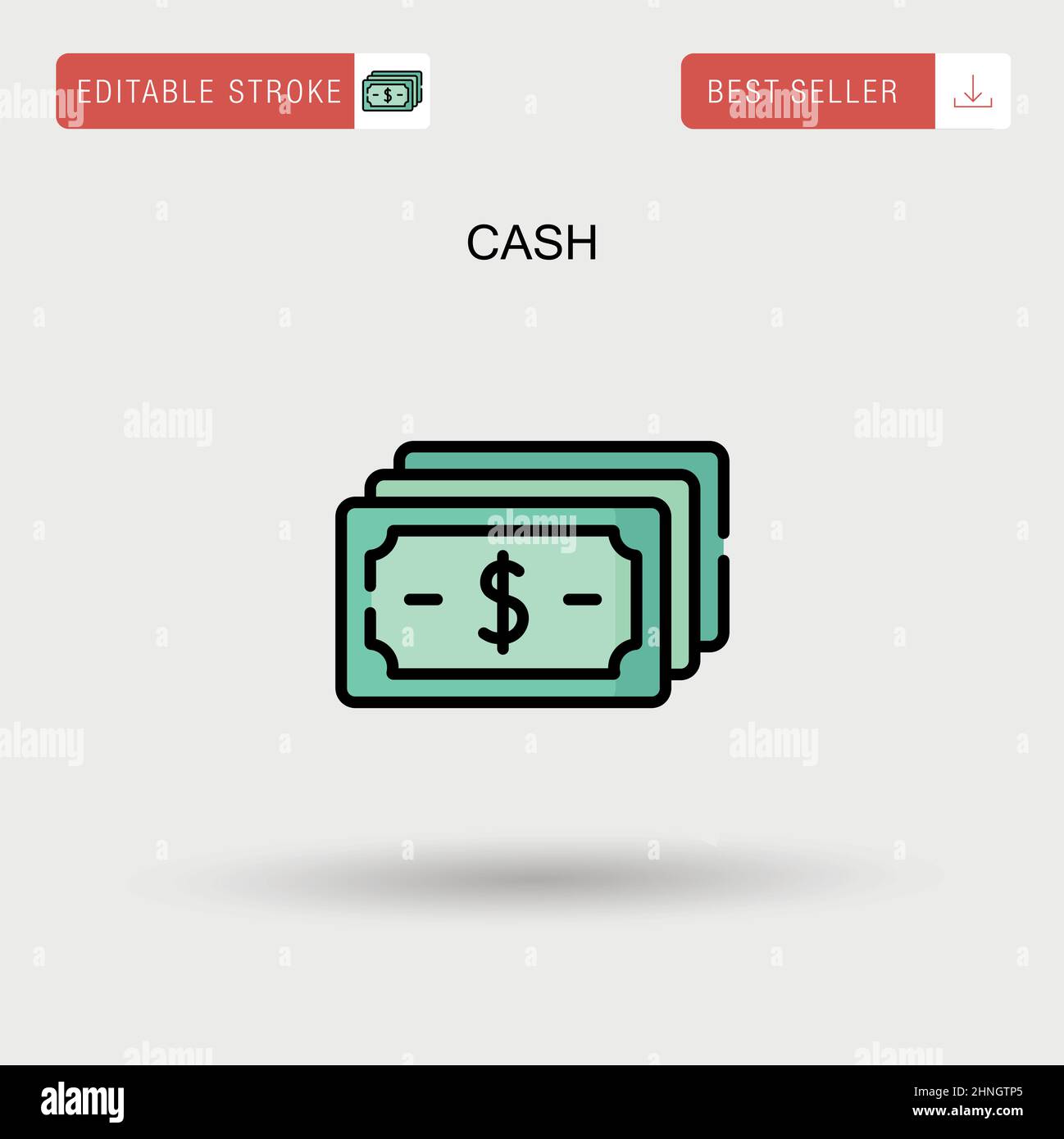 Icône de vecteur simple Cash. Illustration de Vecteur