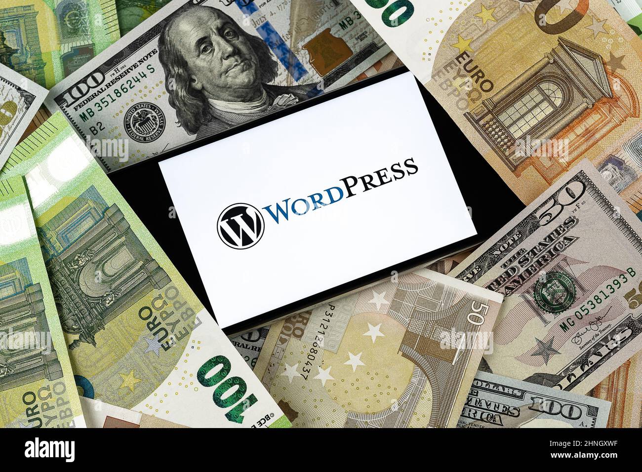 WordPress éditorial. Photo illustrative pour l'actualité de WordPress - un système de gestion de contenu libre et gratuit (CMS) Banque D'Images