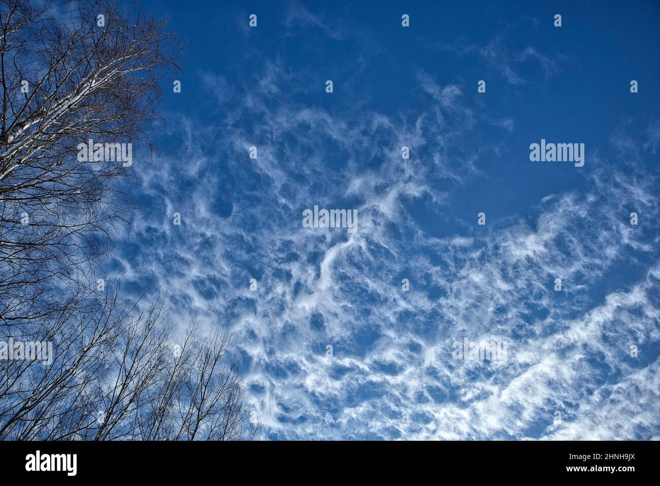 Nuages de Fractus sur ciel bleu Banque D'Images