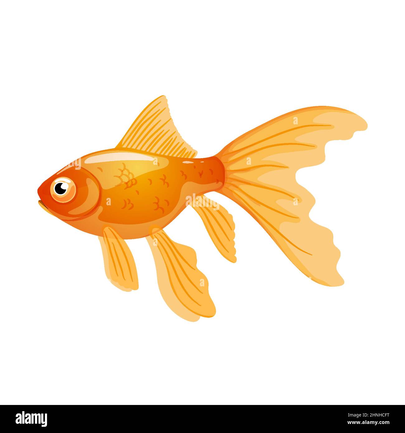 Poisson doré de style réaliste sur fond blanc.Illustration vectorielle Illustration de Vecteur