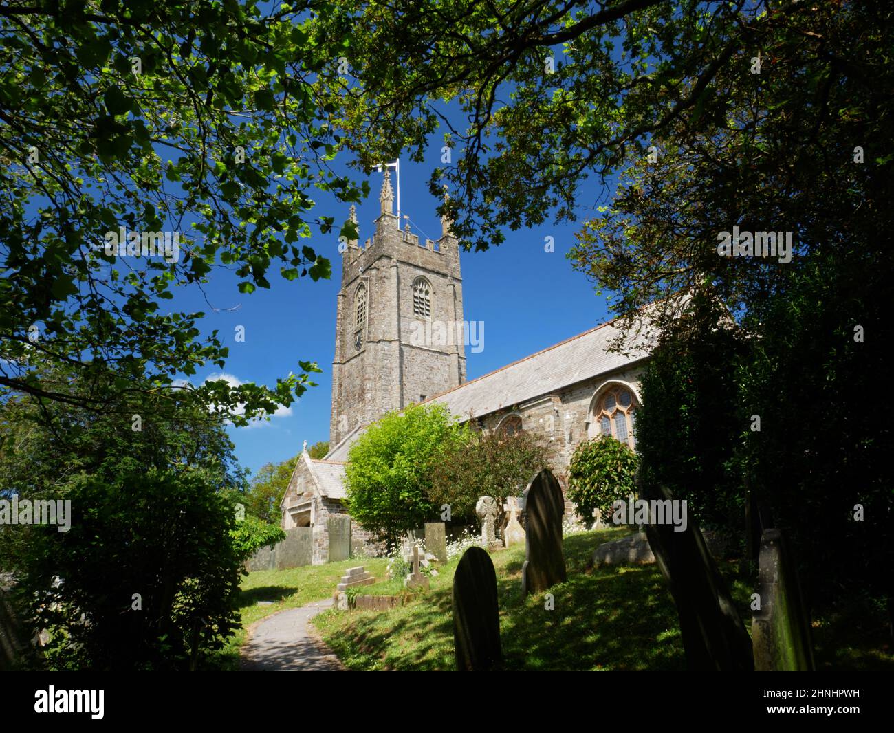 L'église de St Andrew's, Stratton, Cornwall. Banque D'Images