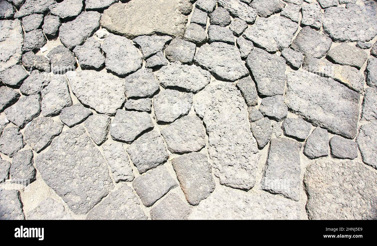 Sol de la route d'accès au château de San Gabriel pour les fonds et les textures, Arrecife, Lanzarote, îles Canaries, Espagne, Europe Banque D'Images