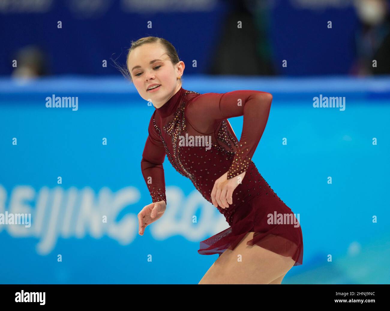 Beijing, Chine, Jeux olympiques d'hiver de 2022, 17 février 2022 : Mariah Bell des États-Unis pendant le patinage artistique au stade intérieur Capital. Prix Kim/CSM. Banque D'Images
