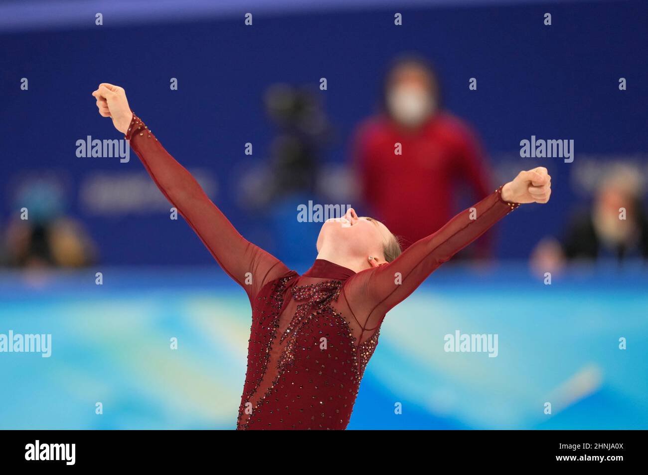 Beijing, Chine, Jeux olympiques d'hiver de 2022, 17 février 2022 : Mariah Bell des États-Unis pendant le patinage artistique au stade intérieur Capital. Prix Kim/CSM. Banque D'Images