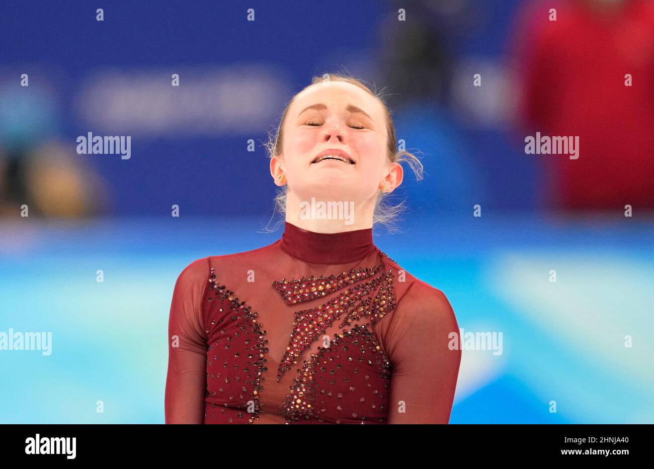 Beijing, Chine, Jeux olympiques d'hiver de 2022, 17 février 2022 : Mariah Bell des États-Unis pendant le patinage artistique au stade intérieur Capital. Prix Kim/CSM. Banque D'Images