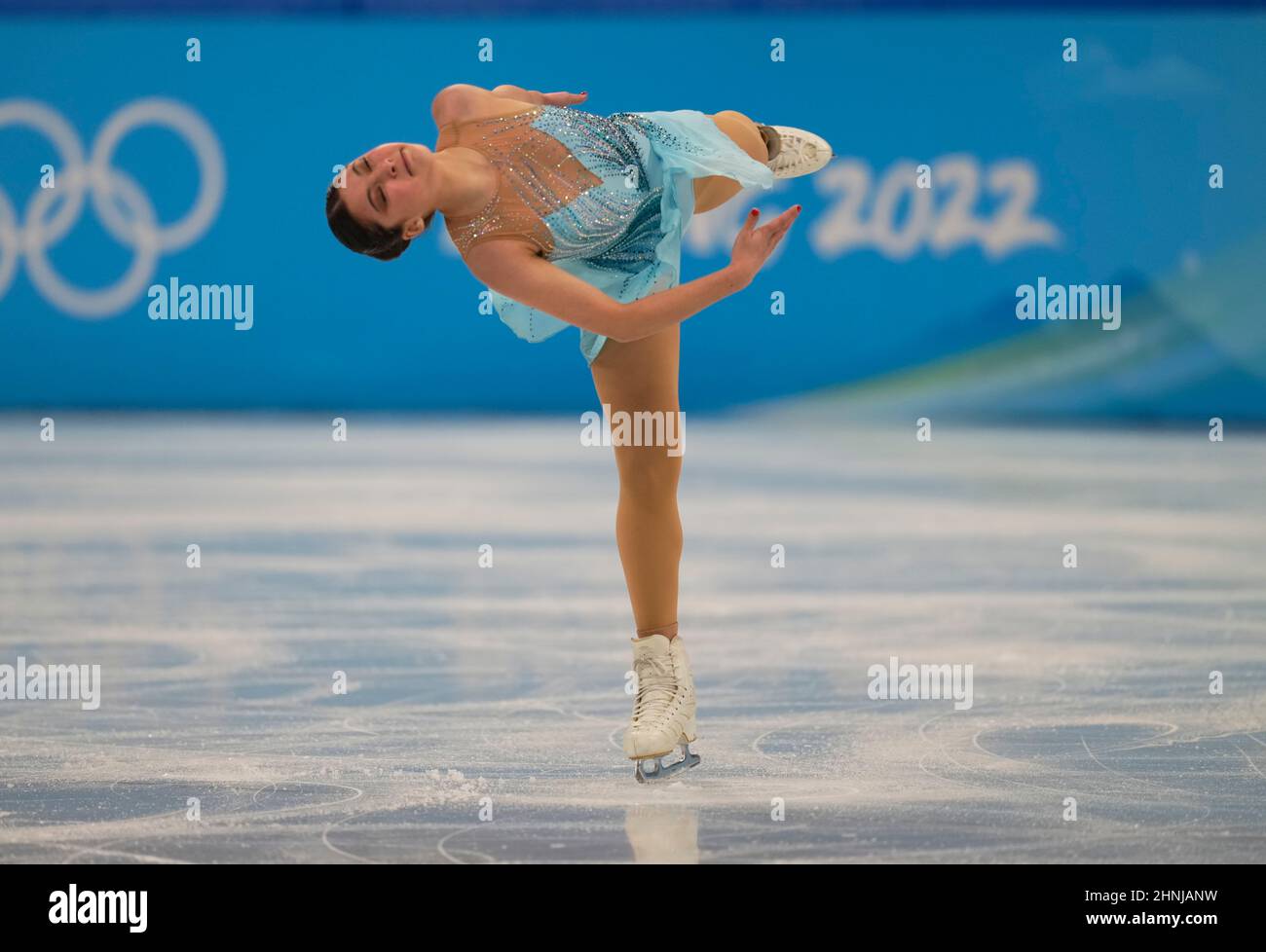 Beijing, Chine, Jeux olympiques d'hiver de 2022, 17 février 2022 : Alysa Liu des États-Unis pendant le patinage artistique au stade intérieur Capital. Prix Kim/CSM. Banque D'Images