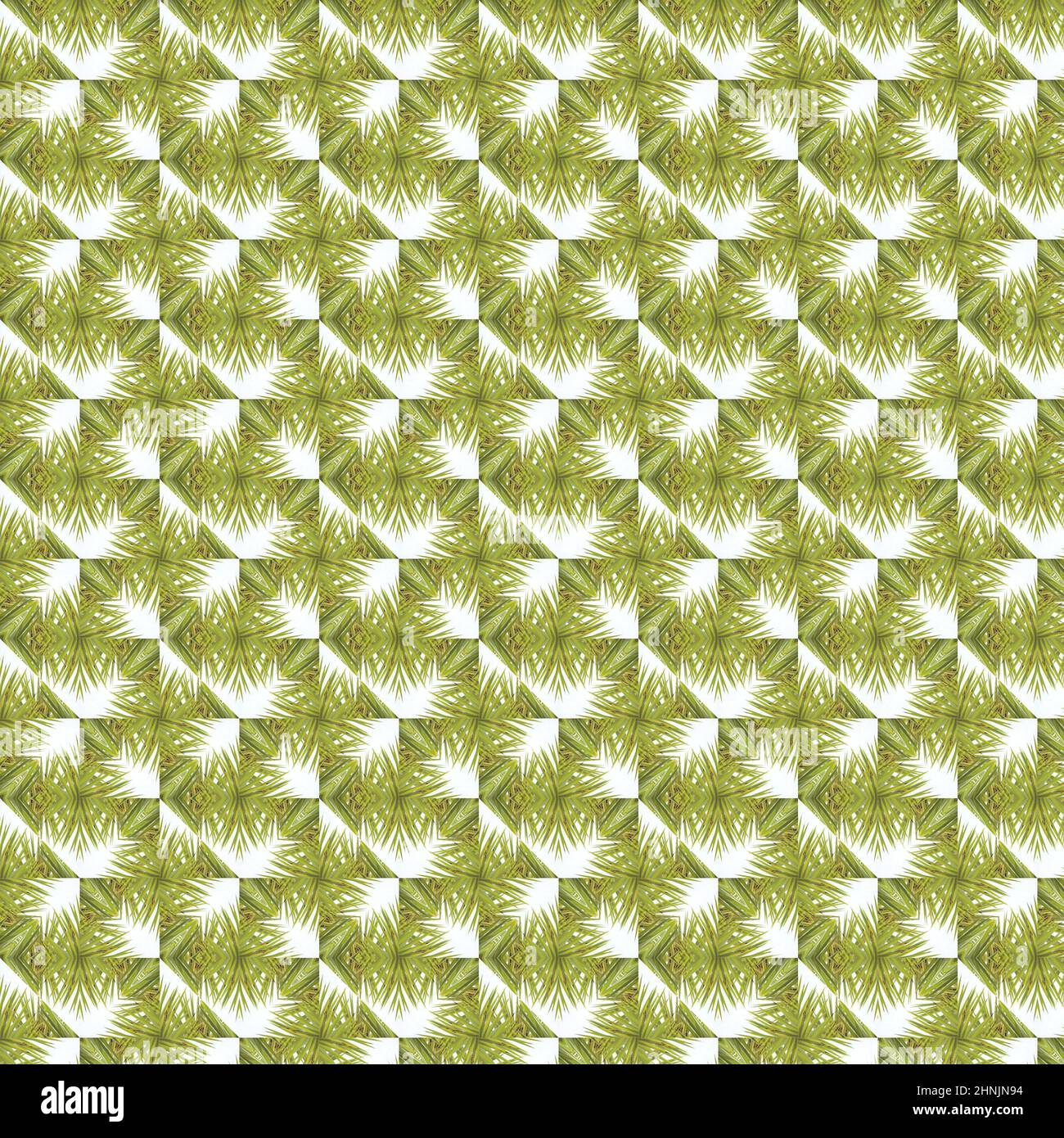 motif sans couture motifs géométriques de formes diverses. Design numérique vert blanc Banque D'Images