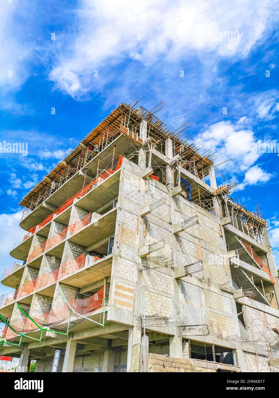 Construire un complexe hôtelier sites de construction Playa del Carmen Mexique. Banque D'Images
