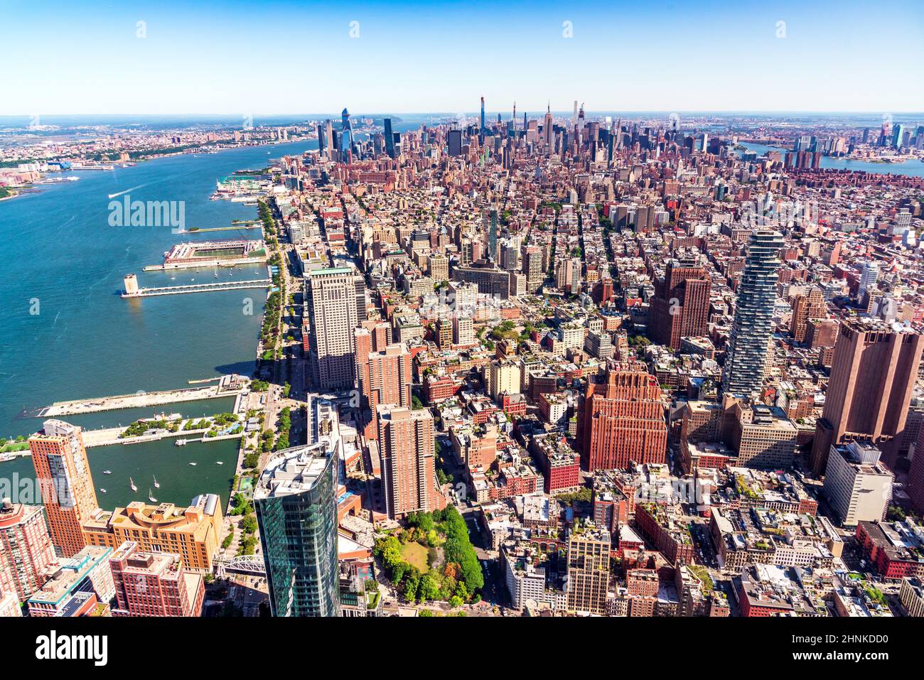 Manhattan, New York - célèbre panorama du centre-ville de New York, États-Unis d'Amérique. Banque D'Images