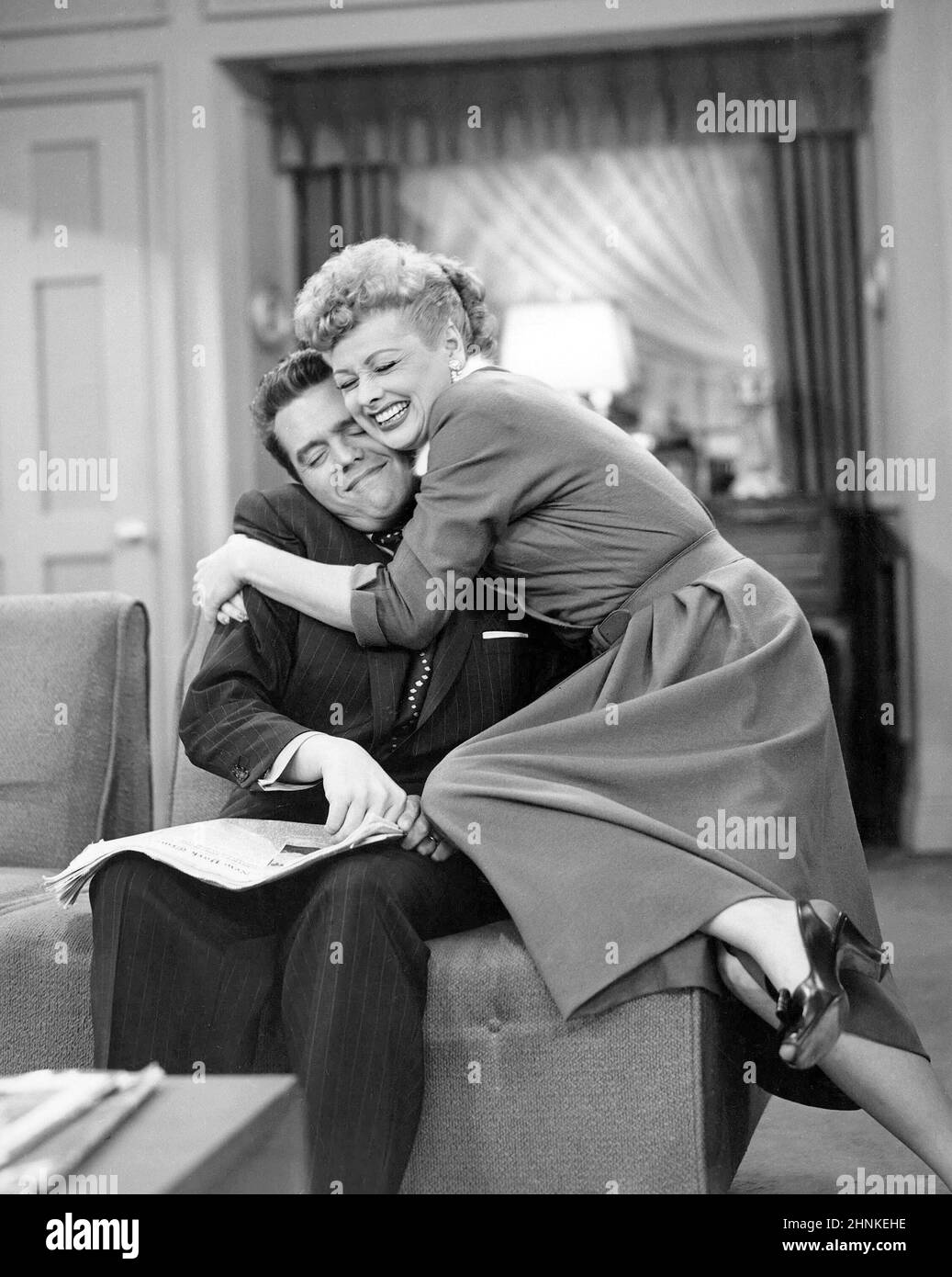 LUCILLE BALL ET DESI ARNAZ DANS I LOVE LUCY (1951). Crédit : CBS-TV / Album Banque D'Images