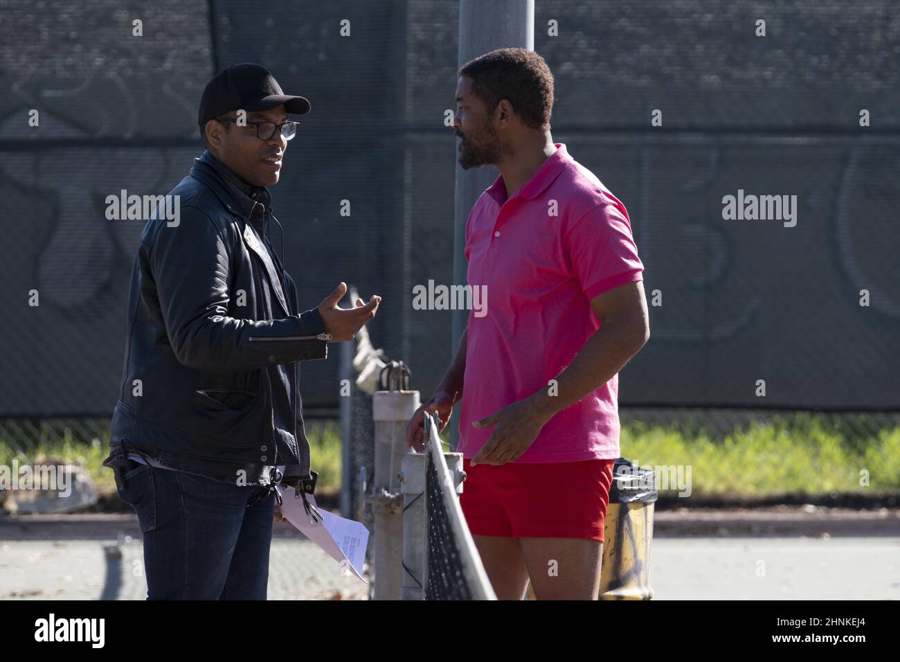 WILL SMITH et REINALDO MARCUS GREEN dans LE ROI RICHARD (2021), dirigé par REINALDO MARCUS GREEN. Crédit: WARNER BROS. / Album Banque D'Images